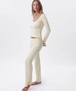 Chill Out Foldover Pant - Light Yellow