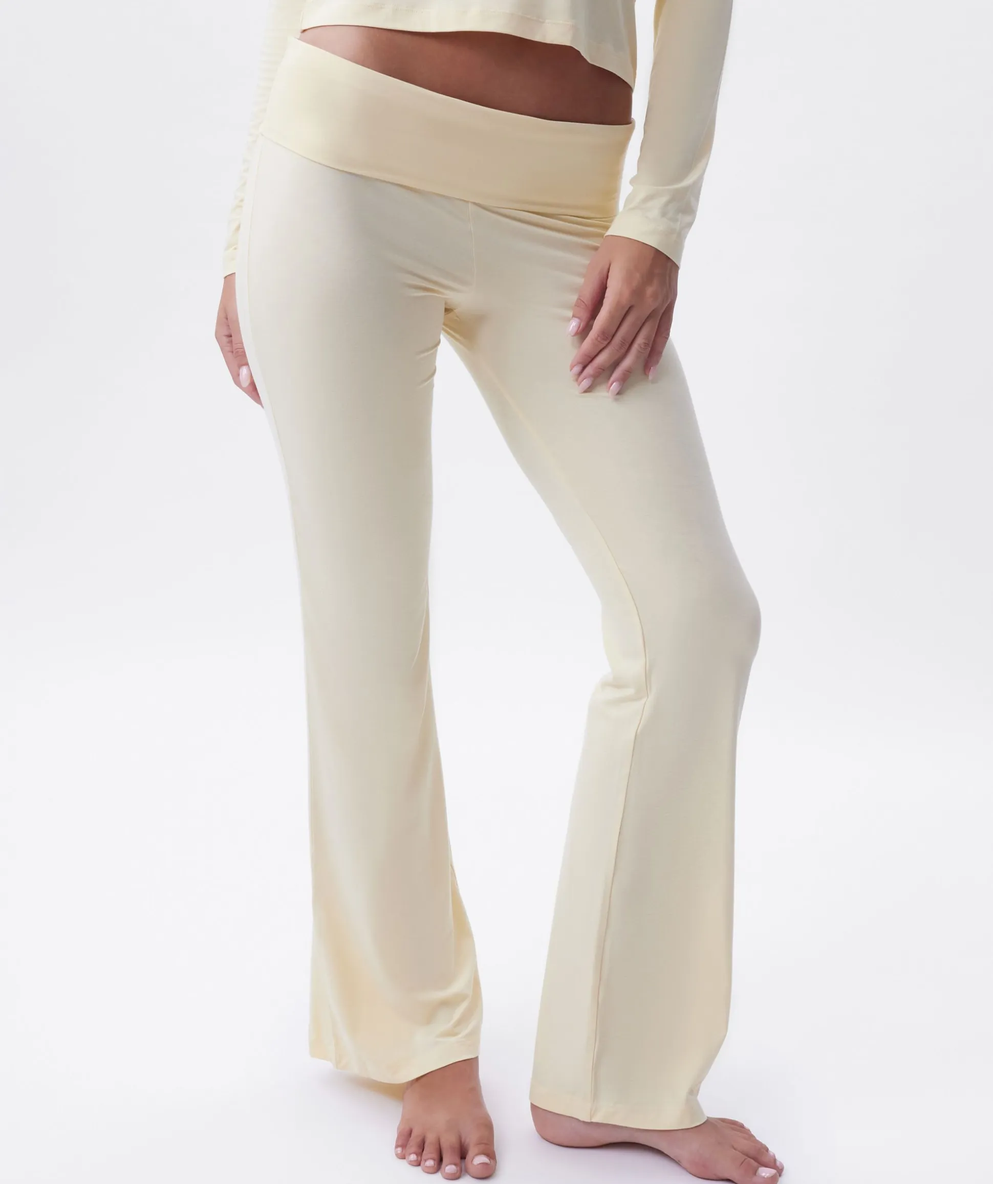 Chill Out Foldover Pant - Light Yellow