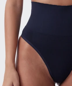 Cooling Seamfree High Waist V-String - Black