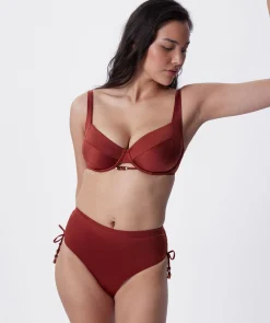 Corsica High Waist Swim Bottom - Rust