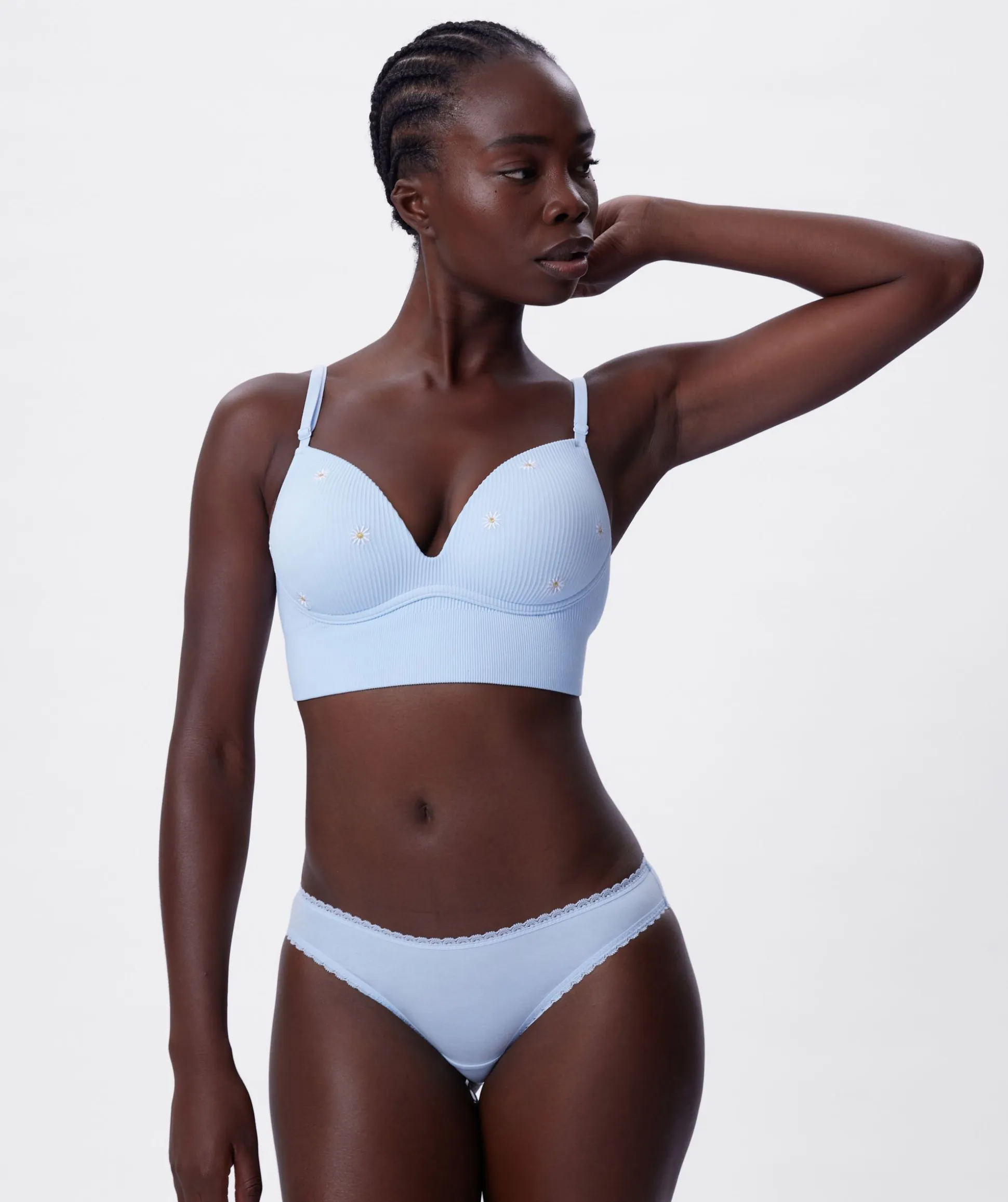 Daisy Chain Wirefree L/Line Bra - Light Blue