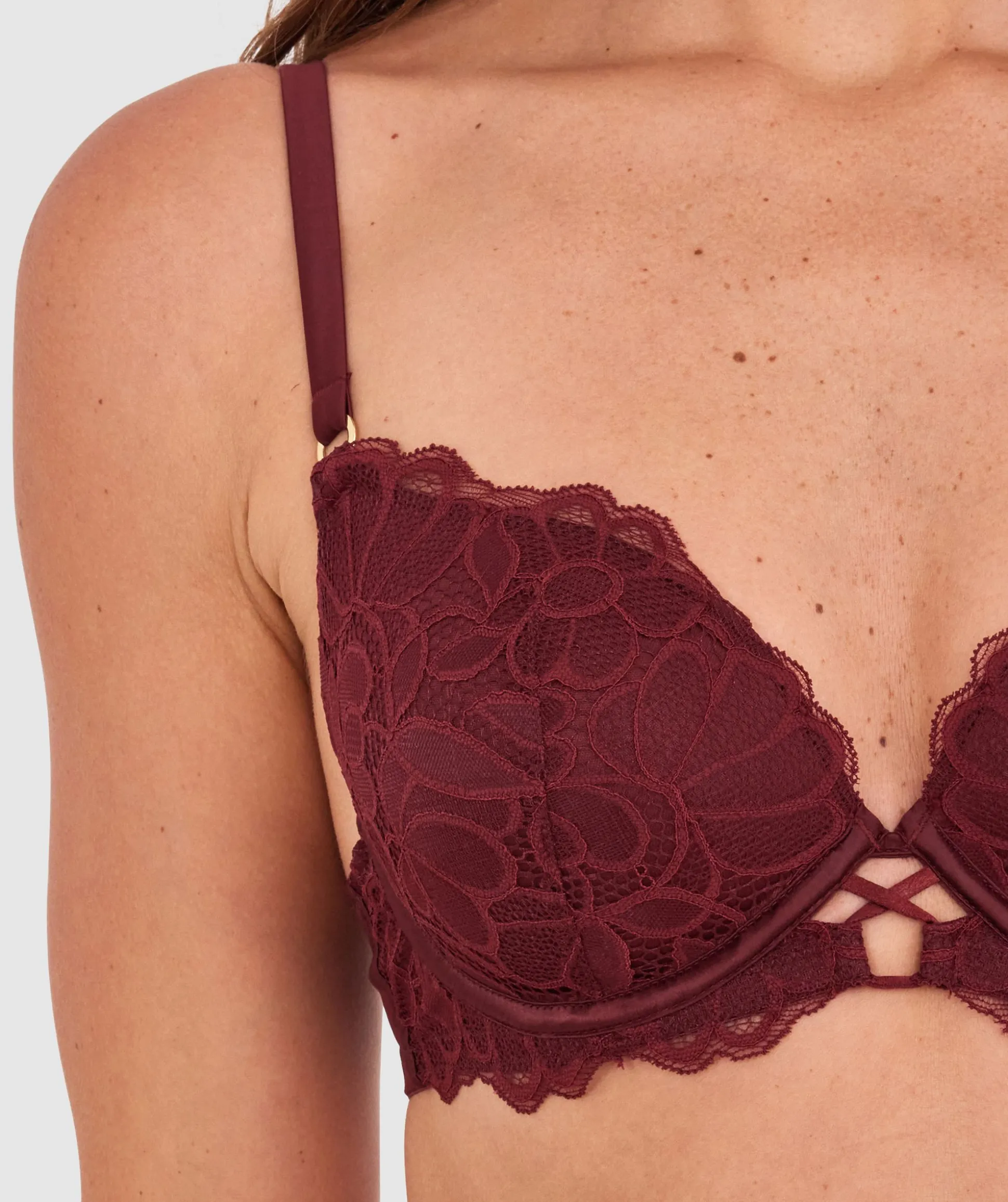 Daisy Lightly Lined Bra - Berry