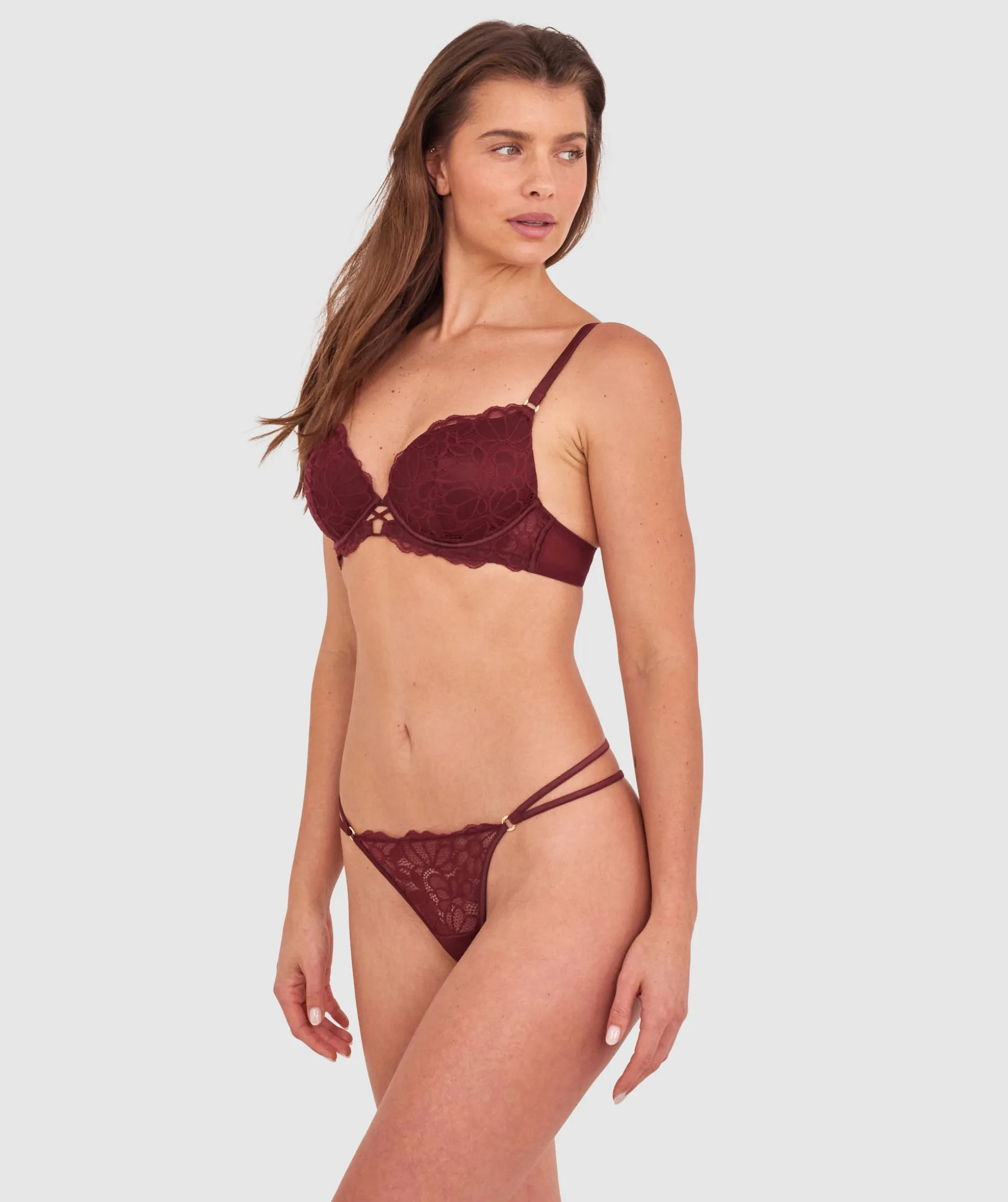 Daisy Lightly Lined Bra - Berry