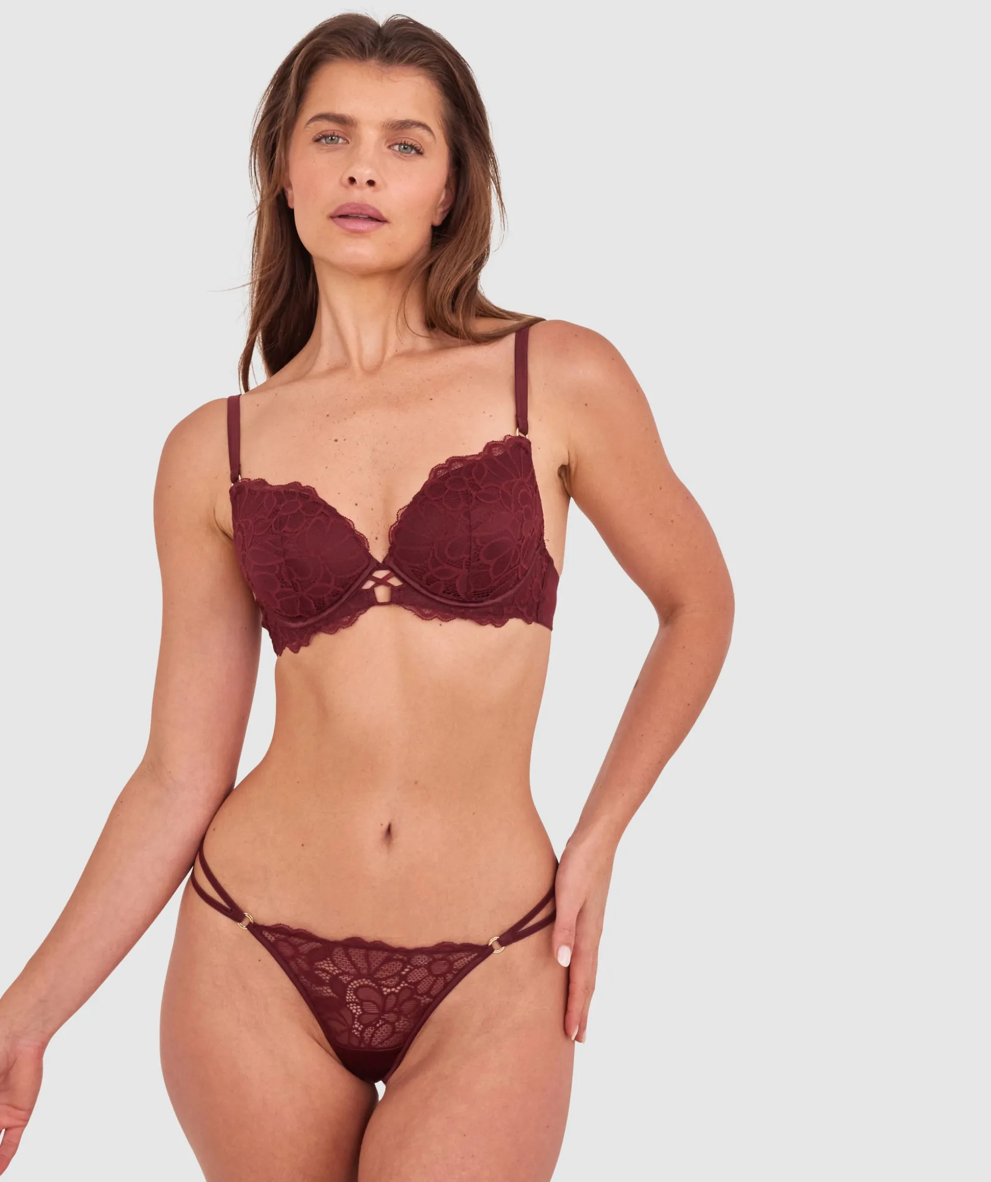 Daisy Lightly Lined Bra - Berry