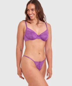 Dana Unlined Plunge Bra - Purple
