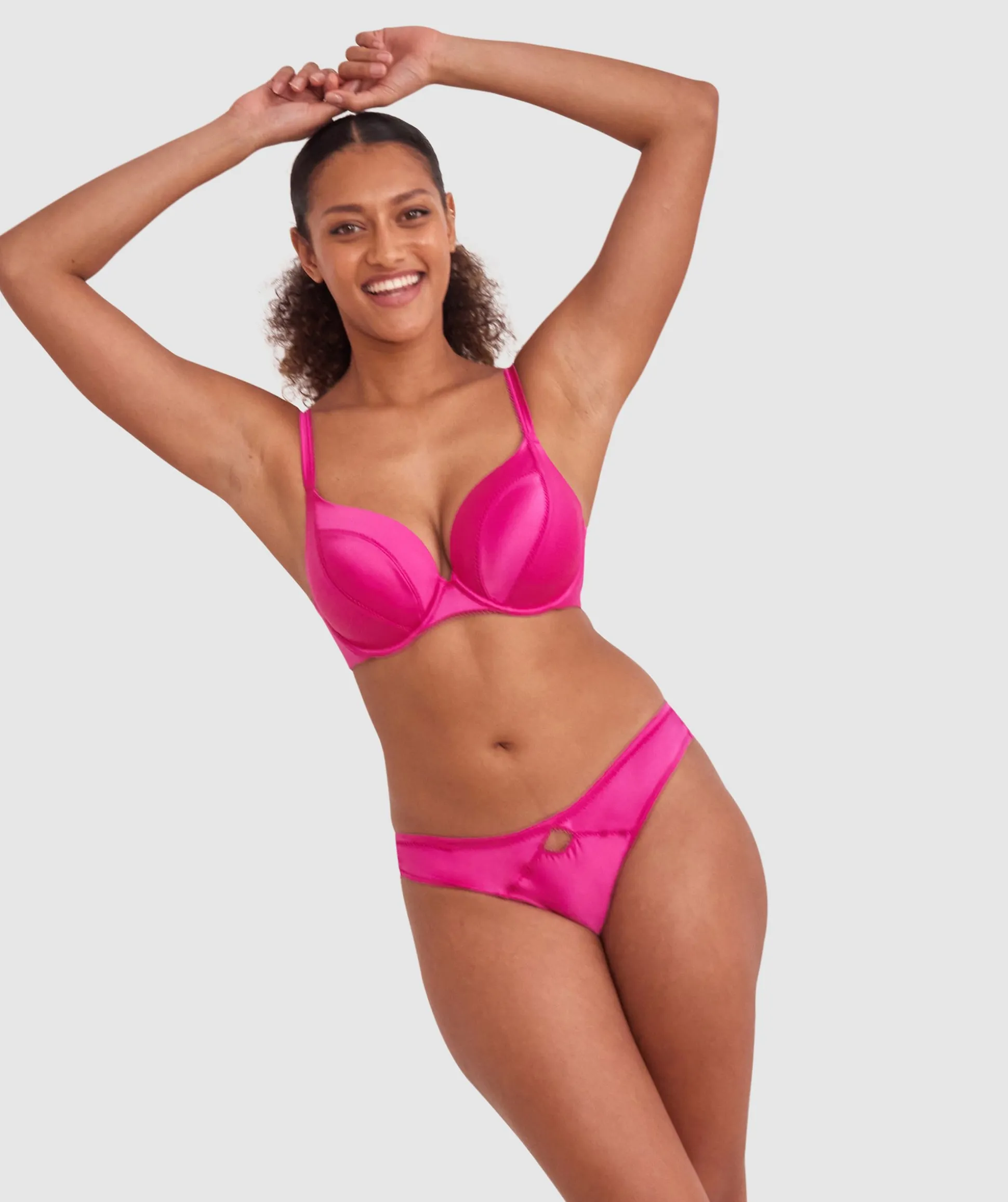 Dominique Lightly Lined Full Coverage Bra - Fuchsia Pink