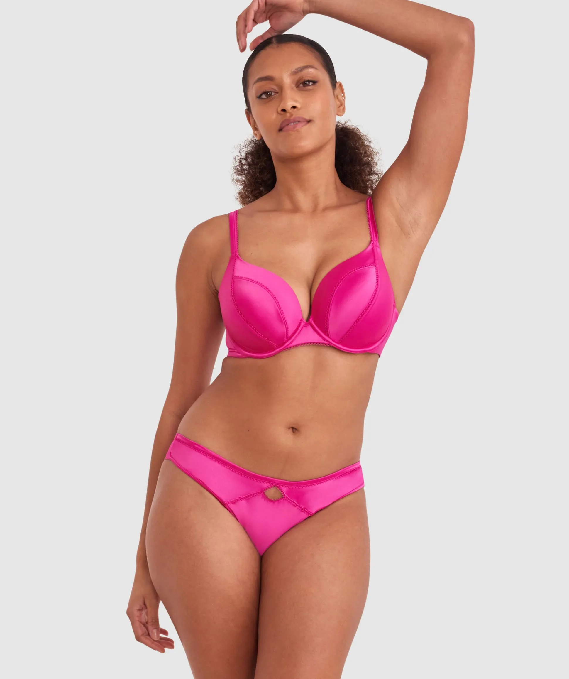 Dominique Lightly Lined Full Coverage Bra - Fuchsia Pink