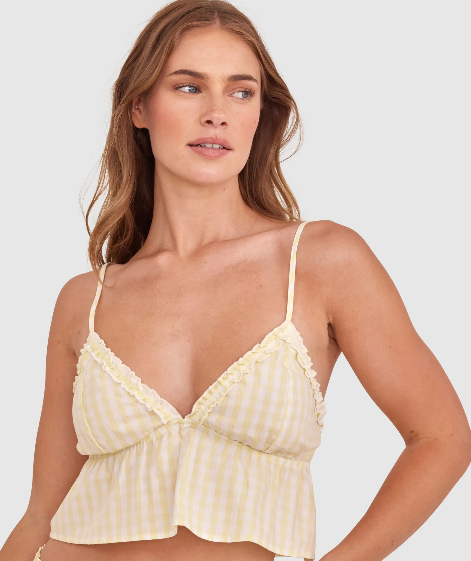 Dorothy Cami-Print Check / Light Yellow