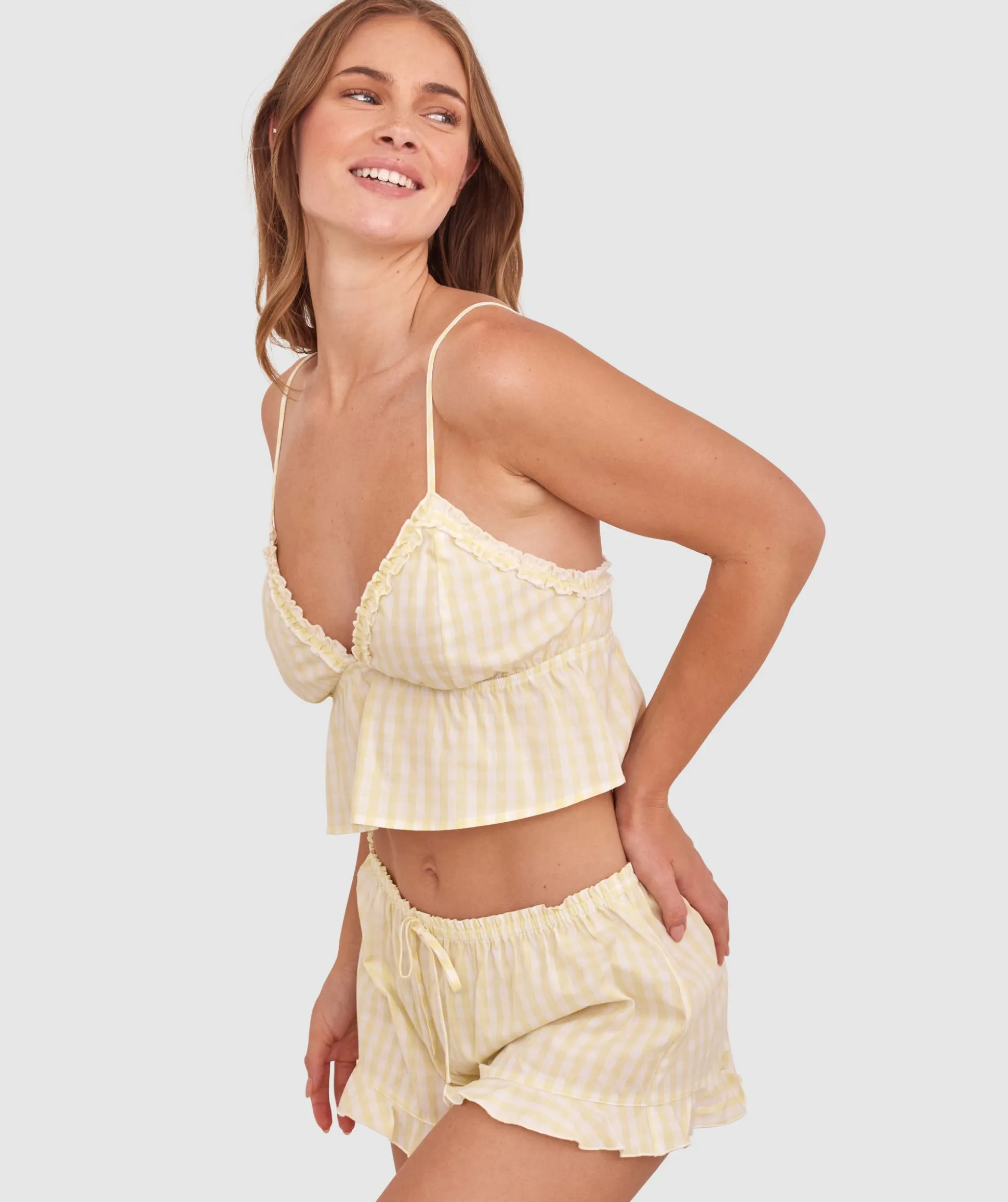 Dorothy Cami-Print Check / Light Yellow