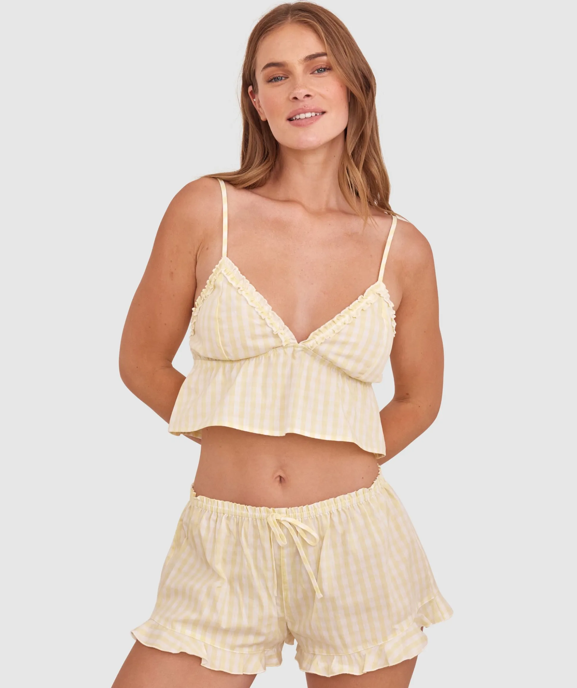 Dorothy Cami-Print Check / Light Yellow