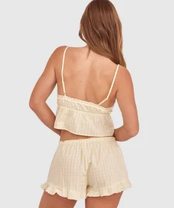 Dorothy Short-Print Check / Light Yellow