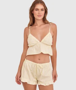 Dorothy Short-Print Check / Light Yellow