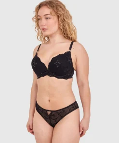 Dua High Leg Brazilian Knicker - Black