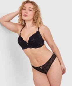 Dua High Leg Brazilian Knicker - Black