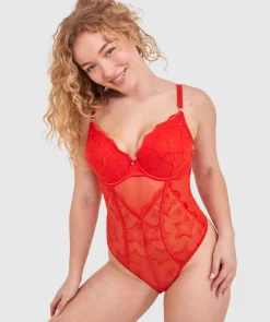 Dua Push up Plunge Bodysuit - Red