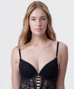 Edie Push Up Bodysuit - Black
