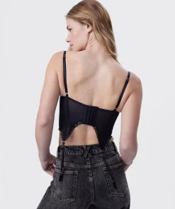 Edie Push Up Dentelle Corset - Black