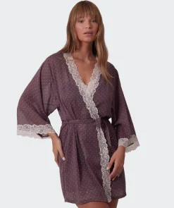 Elspeth Short Wrap - Print Spot/Grey