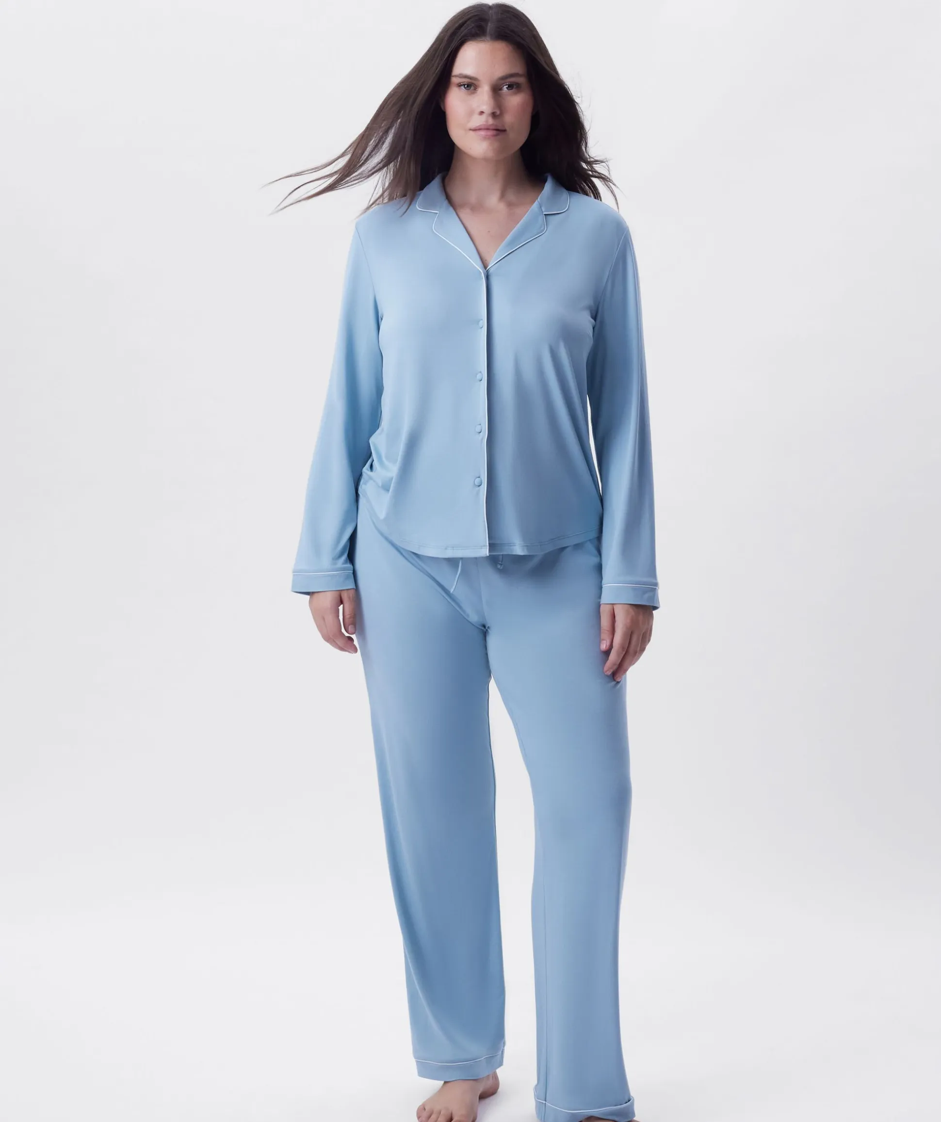 Emilia Long Sleeve Top - Light Blue