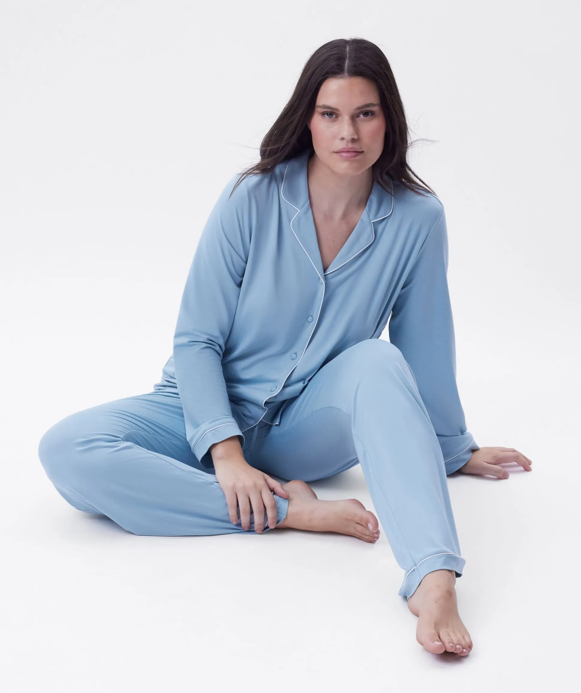 Emilia Long Sleeve Top - Light Blue