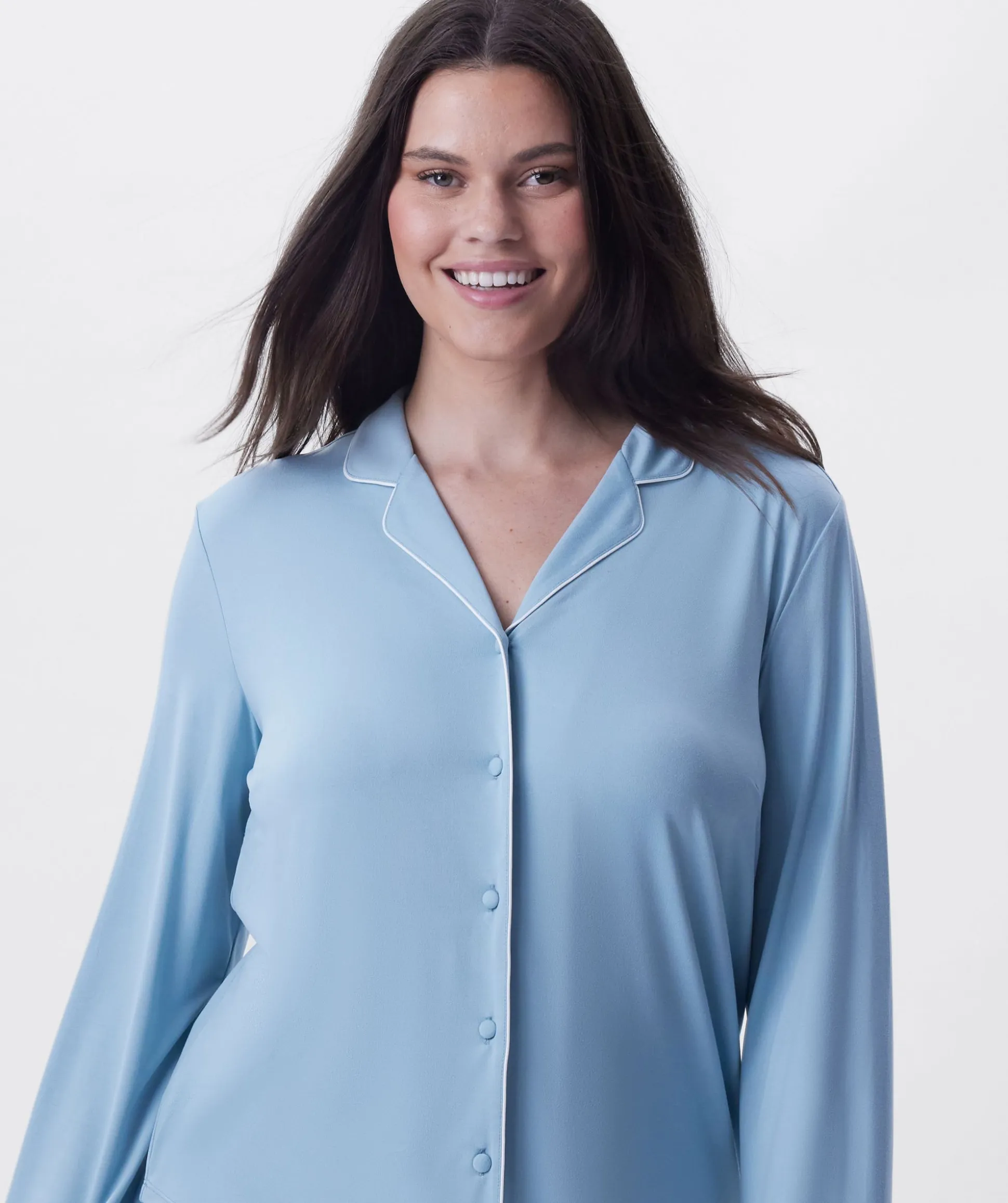 Emilia Long Sleeve Top - Light Blue