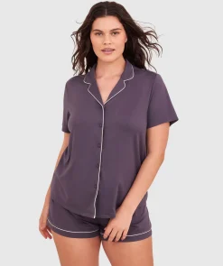 Emilia Short Sleeve Top - Dark Grey