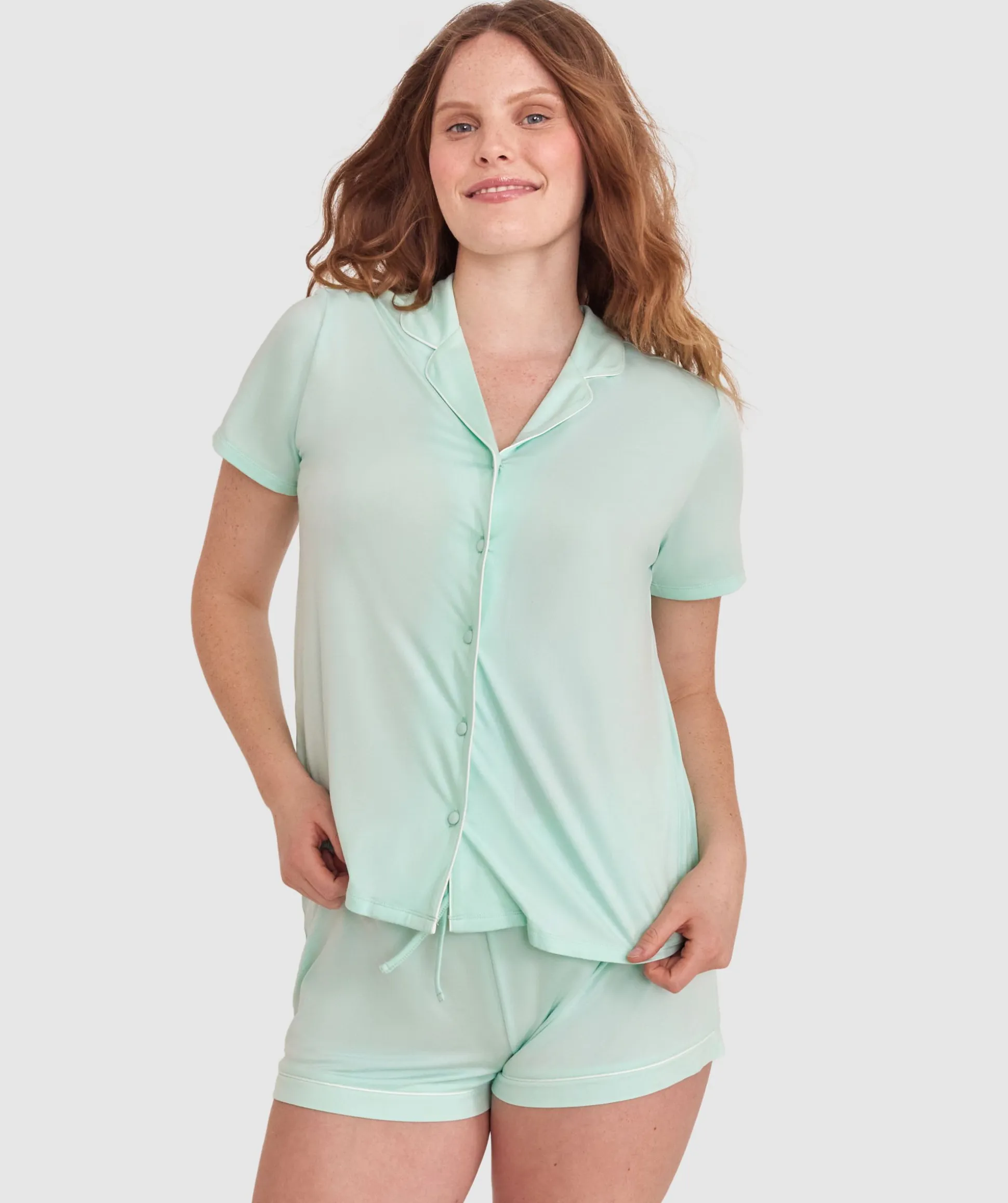 Emilia Short Sleeve Top-Light Green