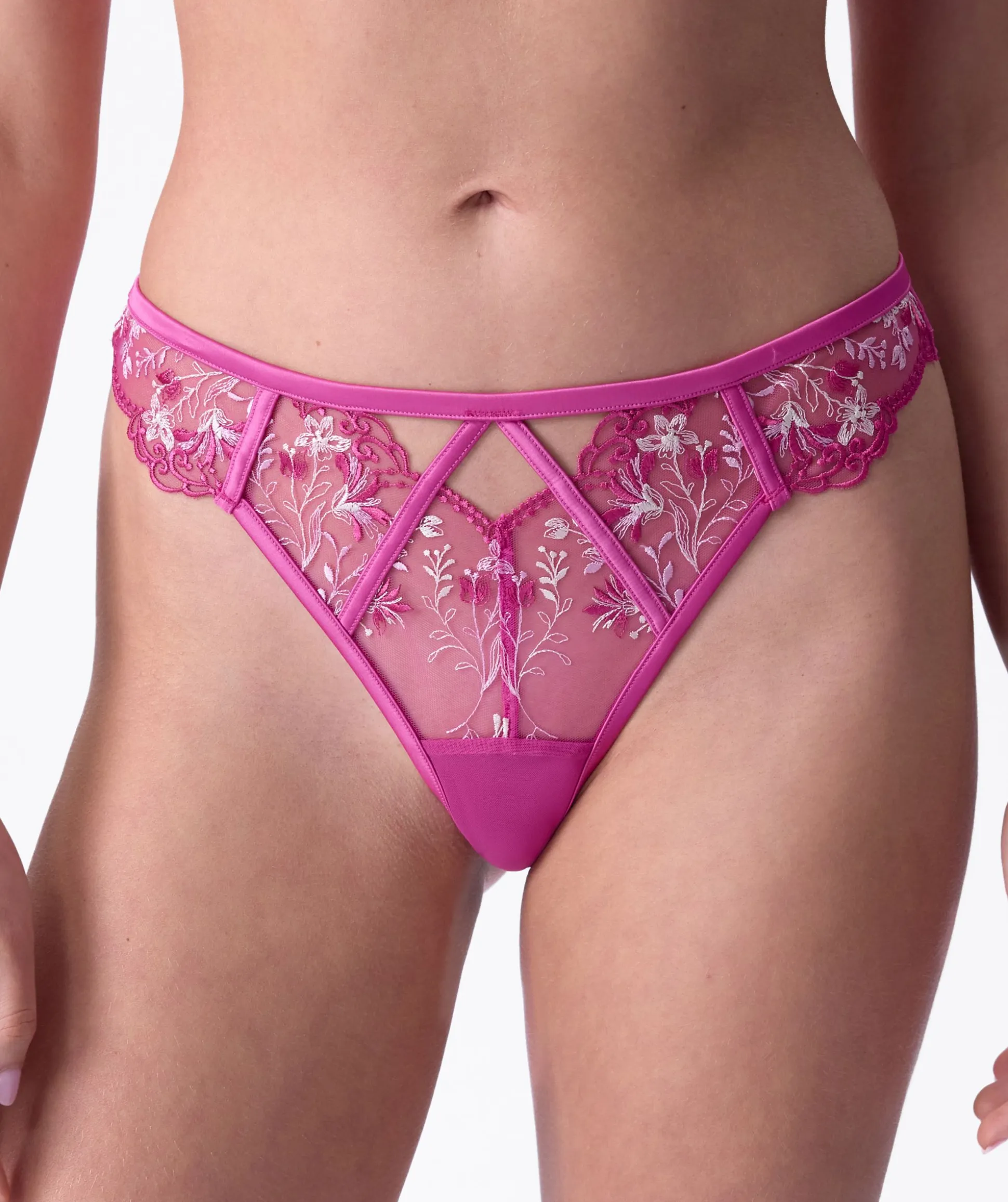 Enchanted Afternoon Delight High Leg Brazilian Knicker - Hot Pink