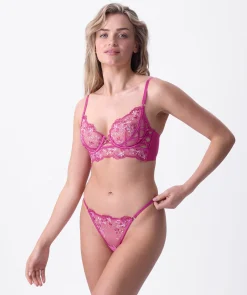 Enchanted Afternoon Delight High Leg String - Hot Pink