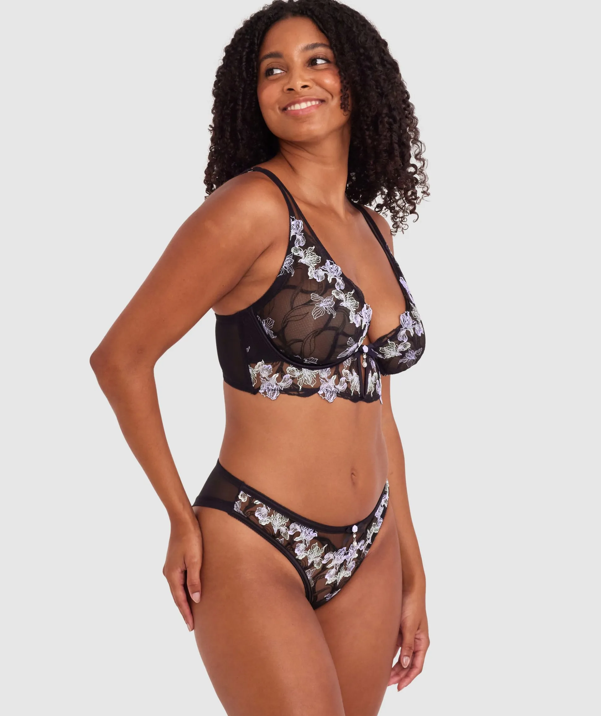 Enchanted All For You Longline - Black/ Light-Green