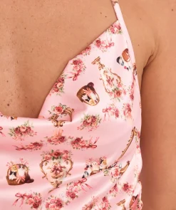 Enchanted A Purr-Fect Promise Cowl Neck Halter Cami-Multi Colour / Print