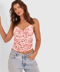 Enchanted A Purr-Fect Promise Cowl Neck Halter Cami-Multi Colour / Print