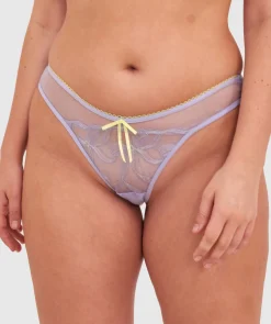 Enchanted Be My Bow High Leg Brazilian Knicker - Lavender