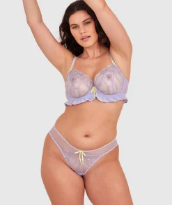 Enchanted Be My Bow High Leg Brazilian Knicker - Lavender