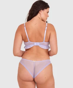 Enchanted Be My Bow High Leg Brazilian Knicker - Lavender