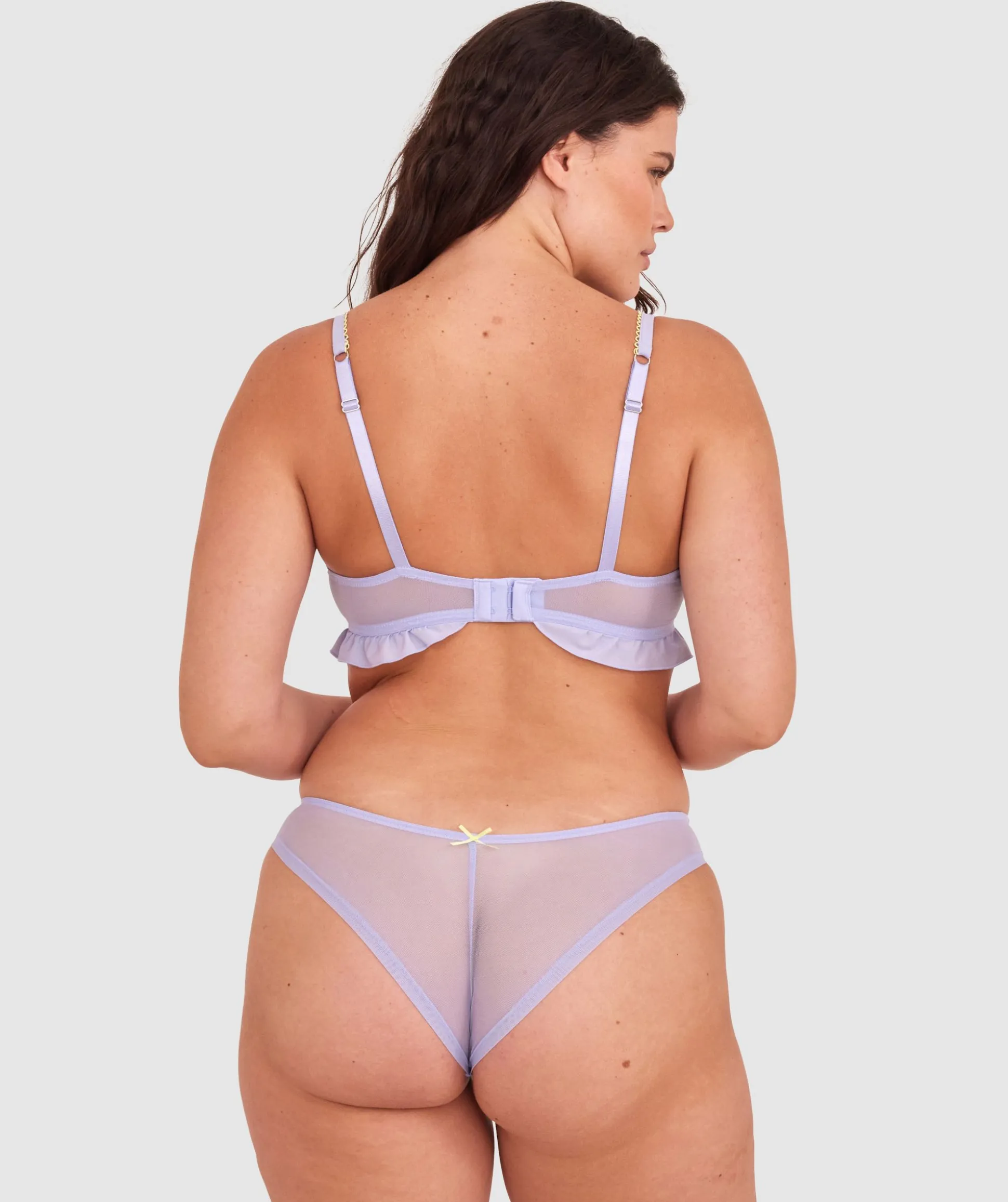 Enchanted Be My Bow High Leg Brazilian Knicker - Lavender