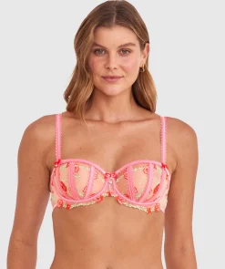 Enchanted Bernadette Balconette Bra - Light Pink/Multicolour