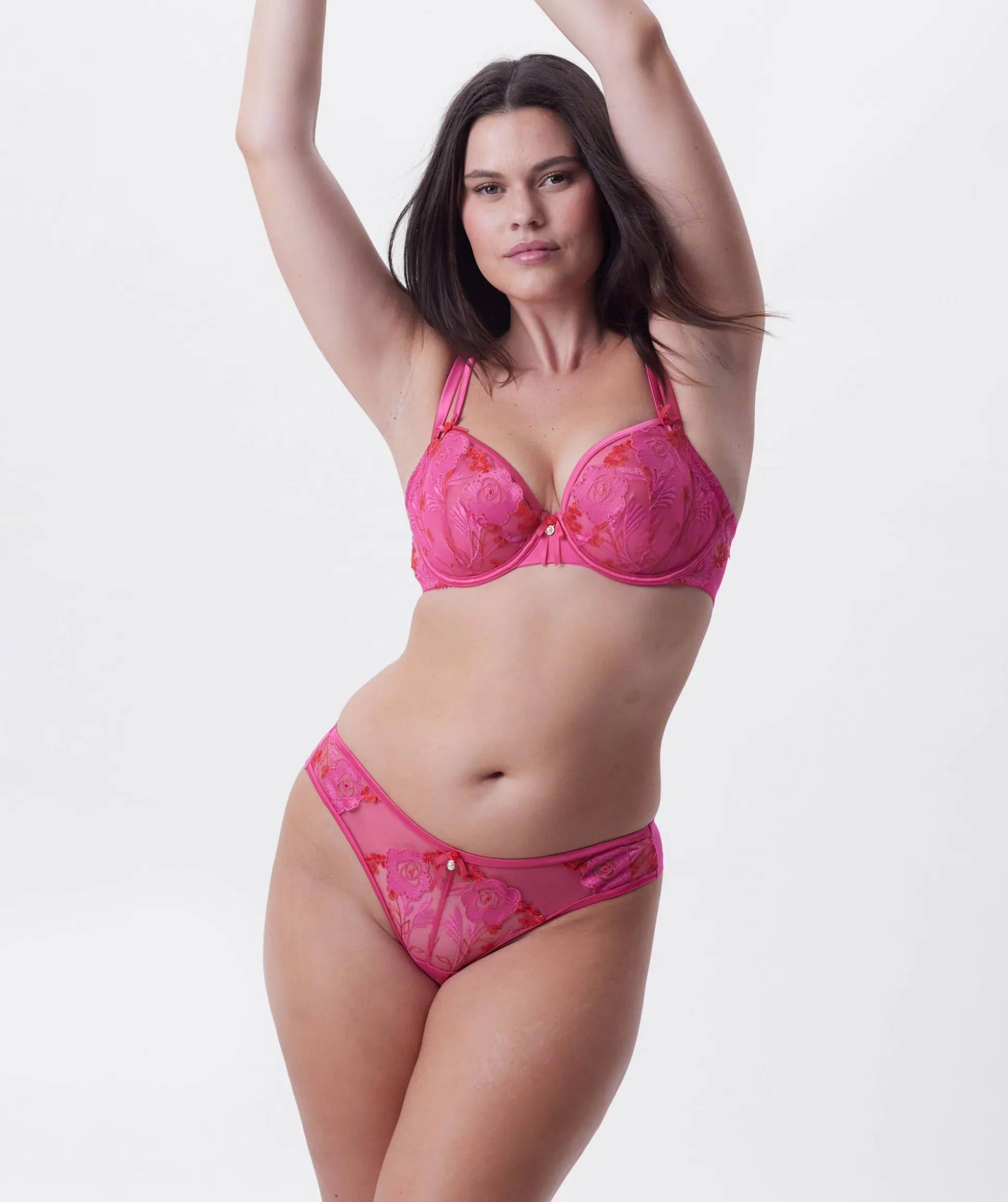 Enchanted Botanika High Leg Brazilian Knicker - Hot Pink