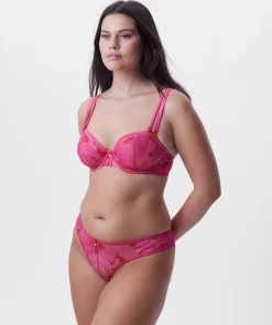 Enchanted Botanika Unlined Plunge Bra - Hot Pink