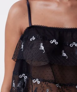 Enchanted Feline Fine Cami - Black