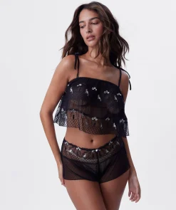 Enchanted Feline Fine French Knicker - Black