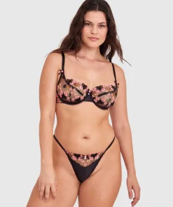 Enchanted Late Night Lovers High Leg String-Black / Multi