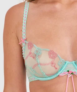 Enchanted Love Knot Bra - Aqua/Pink
