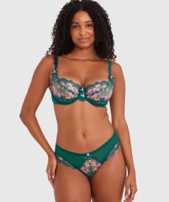 Enchanted Margaux High Leg Brazilian Knicker - Dark Green
