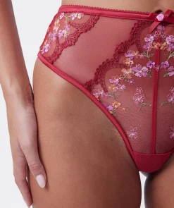 Enchanted Margaux High Waist G String - Dark Red