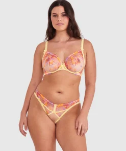 Enchanted Mi Amor High Leg Brazilian Knicker - Yellow/ Multicolour
