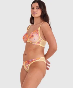 Enchanted Mi Amor High Leg Brazilian Knicker - Yellow/ Multicolour
