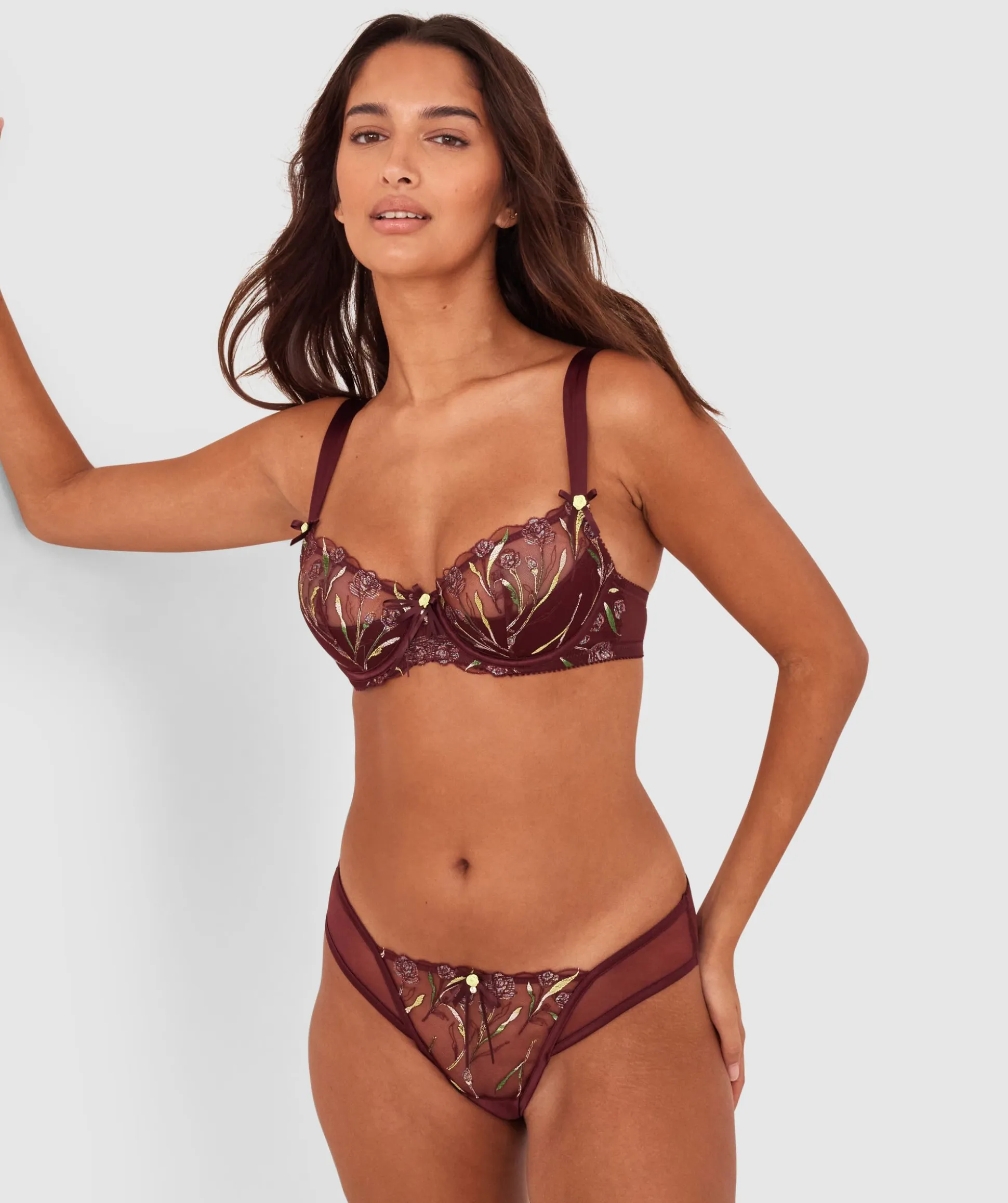 Enchanted Morena High Leg Brazilian Knicker - Berry