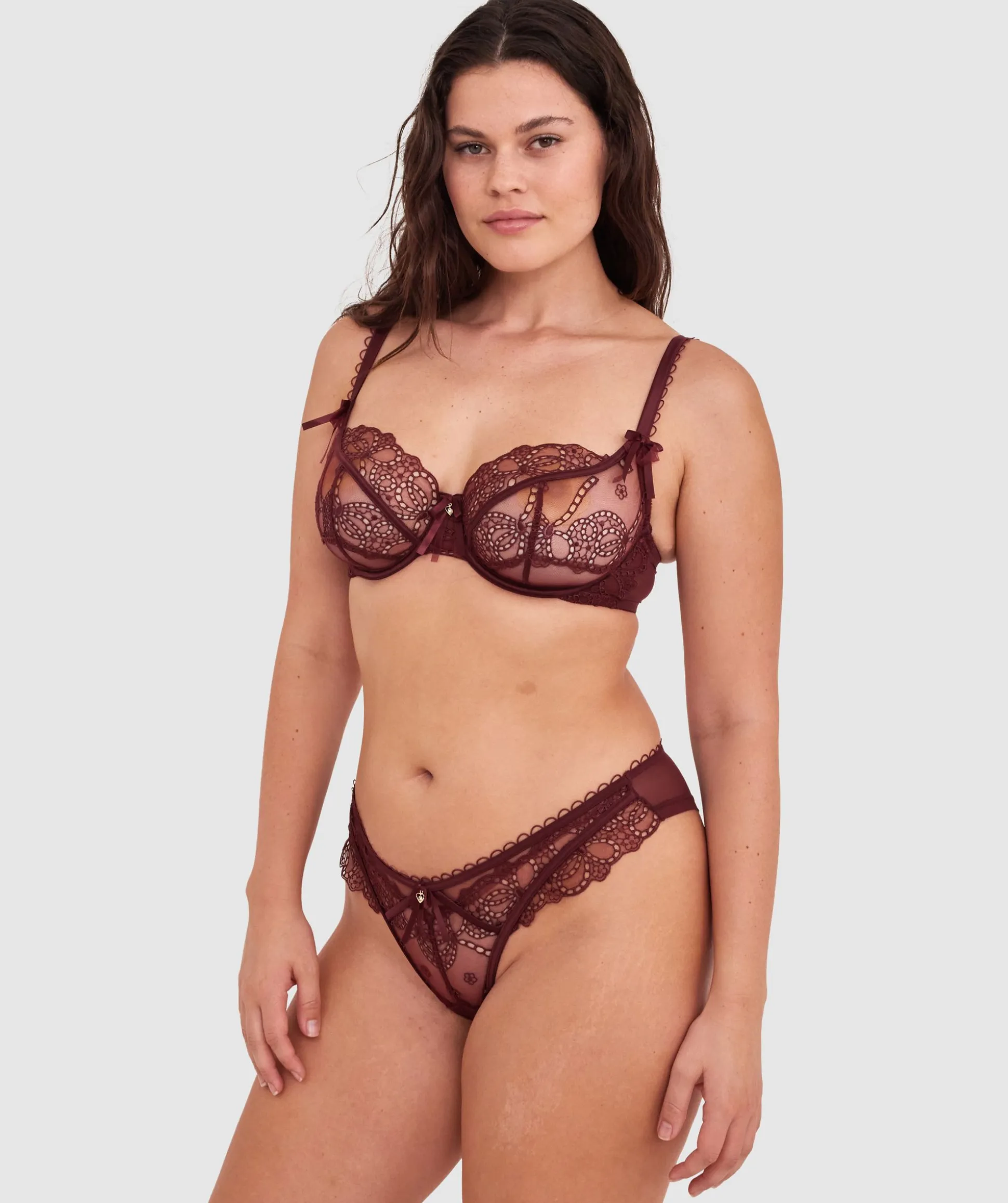Enchanted Ode To Love High Leg Brazilian Knicker-Berry