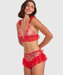Enchanted She's So Lucky Bralette - Red/Multicolour